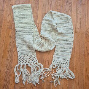 Scarf EXTRA LONG Handmade Scarf Super Soft Cozy Cream Colour